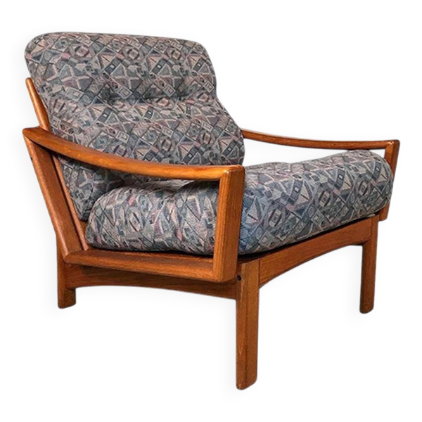 Fauteuil moderniste en teck de Glostrup, Danemark, années 1960