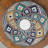 Grand plat à couscous ancien en grès ceramisé et émaux