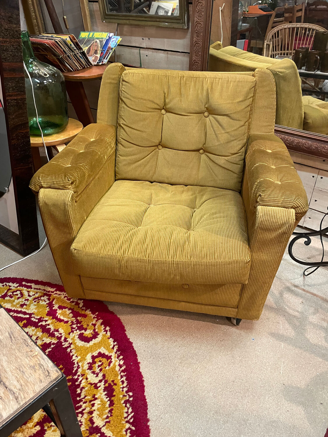 Vintage design velvet armchair 60/70