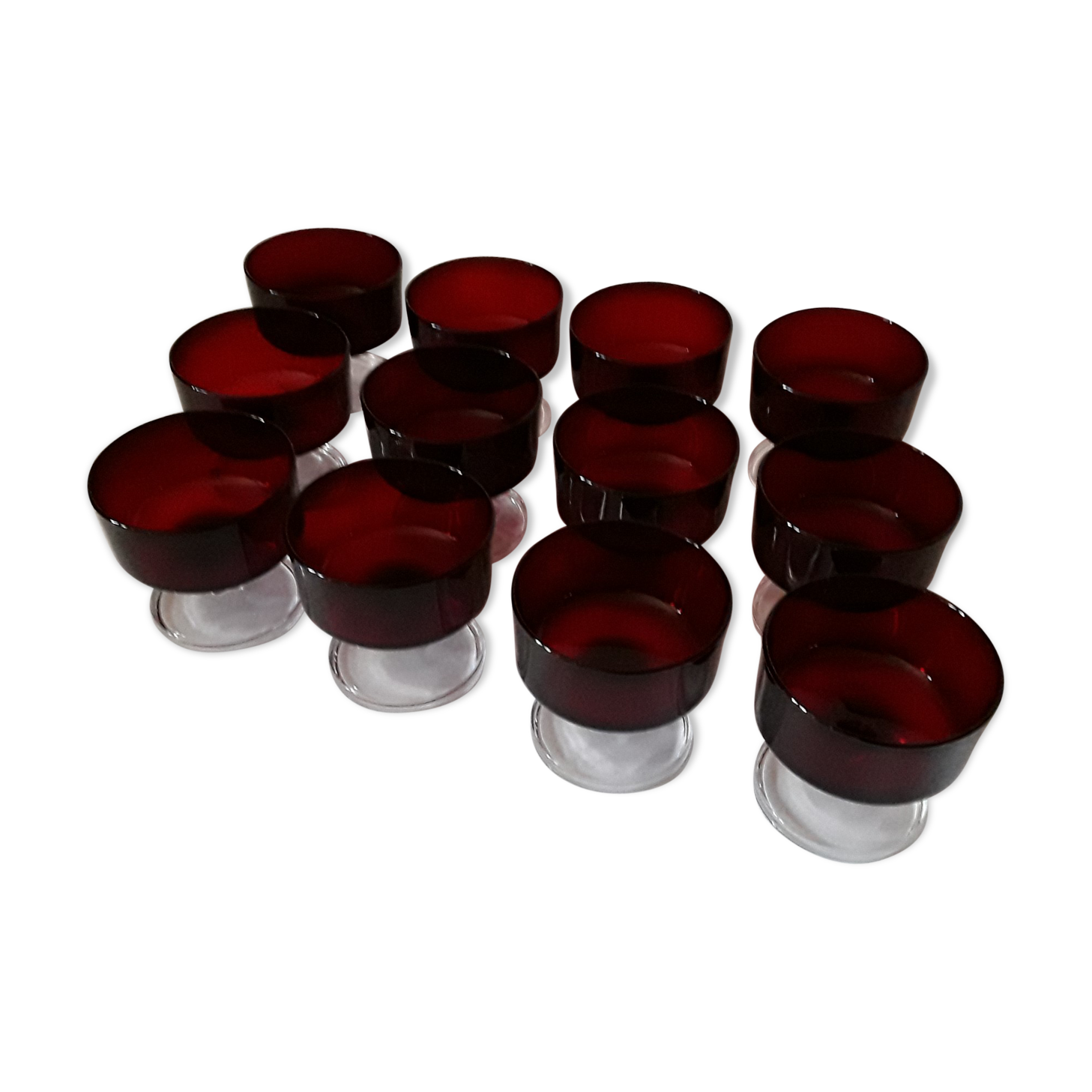 12 glasses, Luminarc Ruby red. Vintage