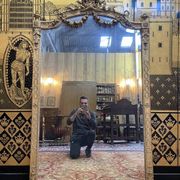 Louis XVI style mirror in gilded wood