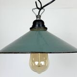 Industrial Petrol Enamel Factory Pendant Lamp, 1960s