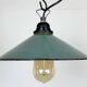Industrial Petrol Enamel Factory Pendant Lamp, 1960s