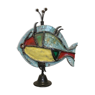 Lampe poisson en céramique