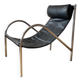 Omega chrome and leather armchair for Habitat 1980
