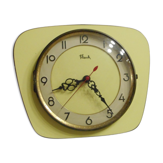 Yellow vintage flash formica kitchen clock