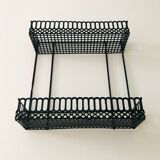 Vintage black metal wall shelf