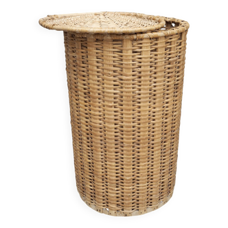 Panier à linge en moelle de rotin, H67 - Ø44