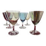 Set of 7 iridescent glasses