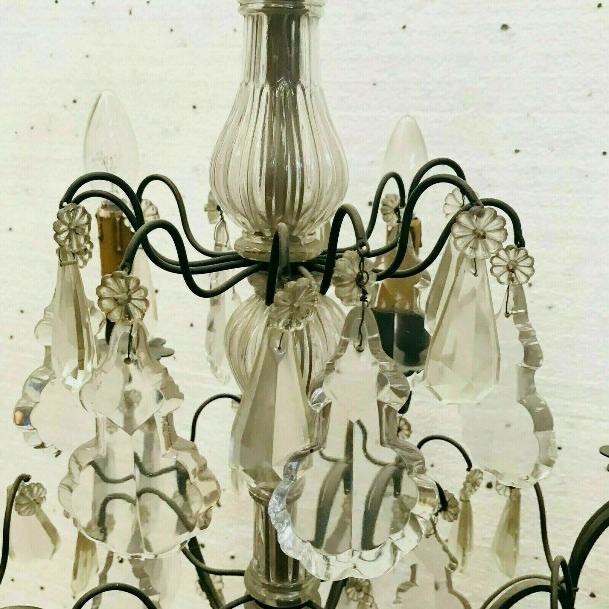 Louis XV style chandelier Bronze and pendants 8 arms of light XX century