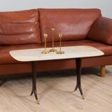 Guglielmo Ulrich coffee table with marble top, Italy, 1950s.