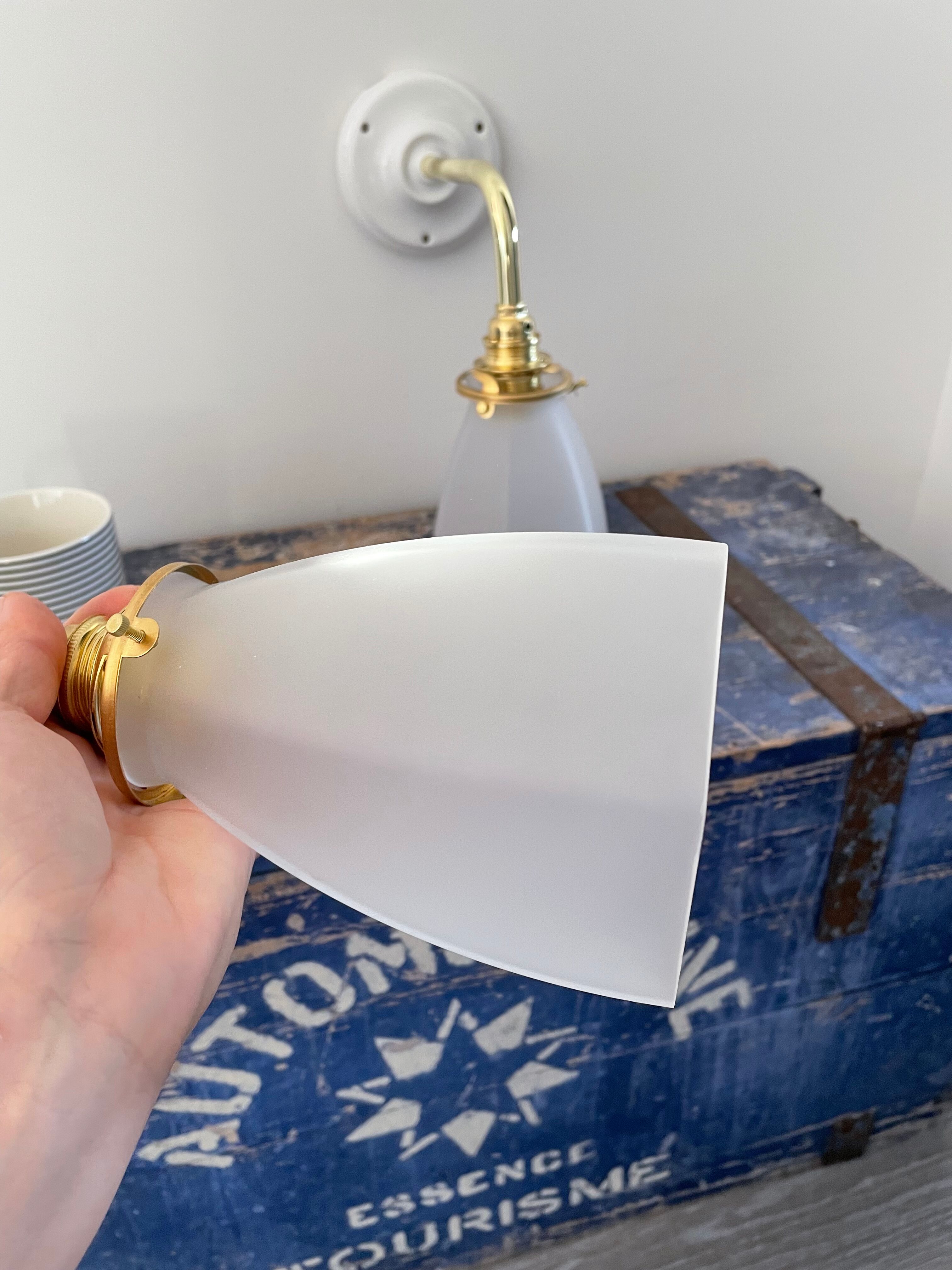 Set of two art deco wall lamps electrified to nine