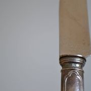 12 silver metal dessert or cheese knives