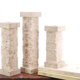Set of 3 Marble Art Marta travertine column candle holders
