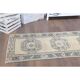 Vintage Turkish Oushak Handmade Wool Cotton Beige Runner 74x285