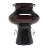 Vase, Polish modernism, burgundy glass, Poland, 1970s