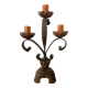 Vintage wooden and wrought iron chandelier