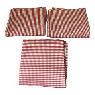 Set of 3 gingham tablecloths