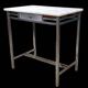 Bureau table d appoint Art Déco cuivre nikelé et marbre blanc