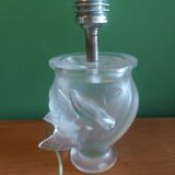 Lalique crystal lamp foot, doves