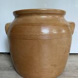 Brown stoneware jar pot