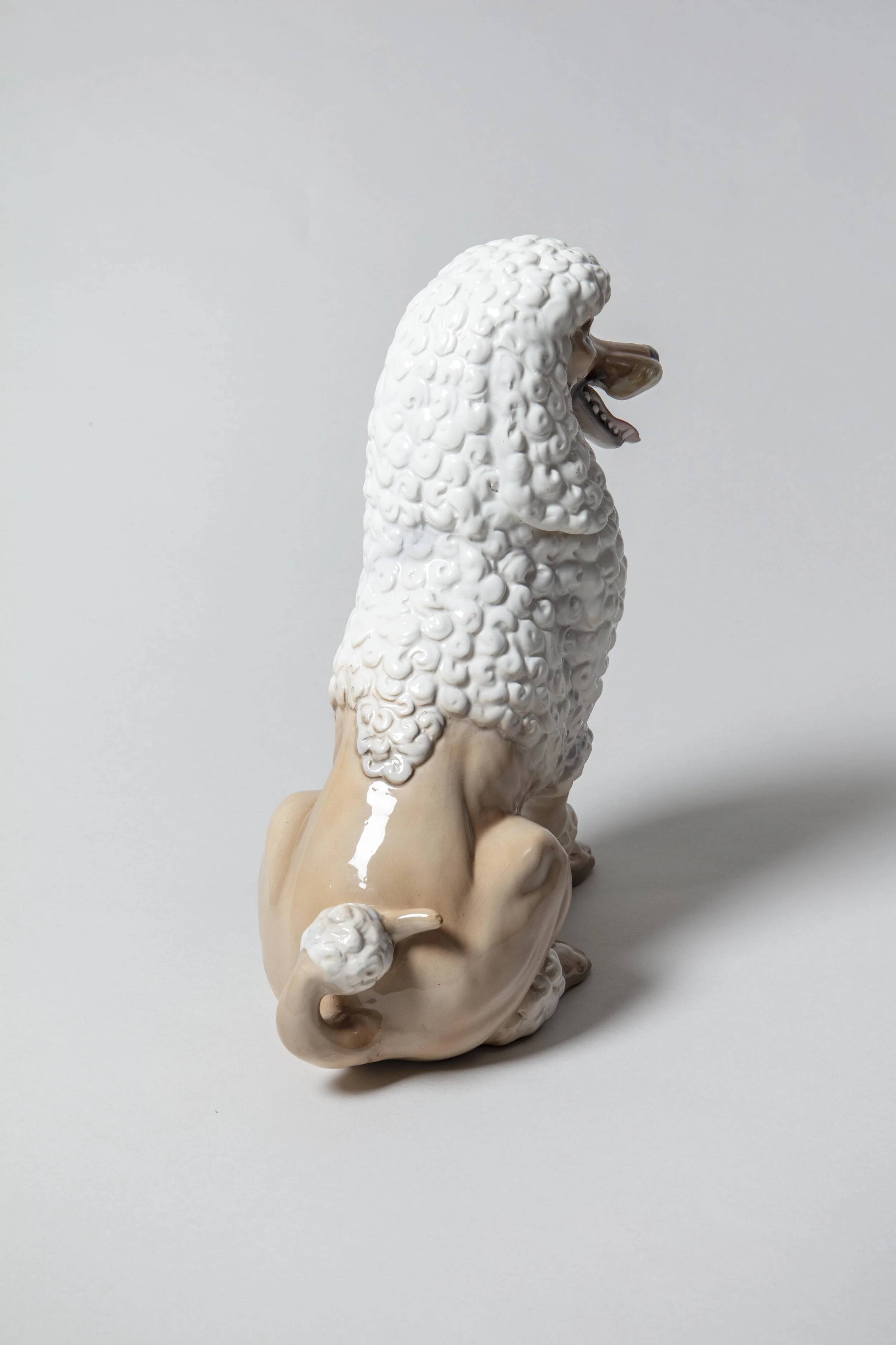 Caniche en céramique, Italie années 60