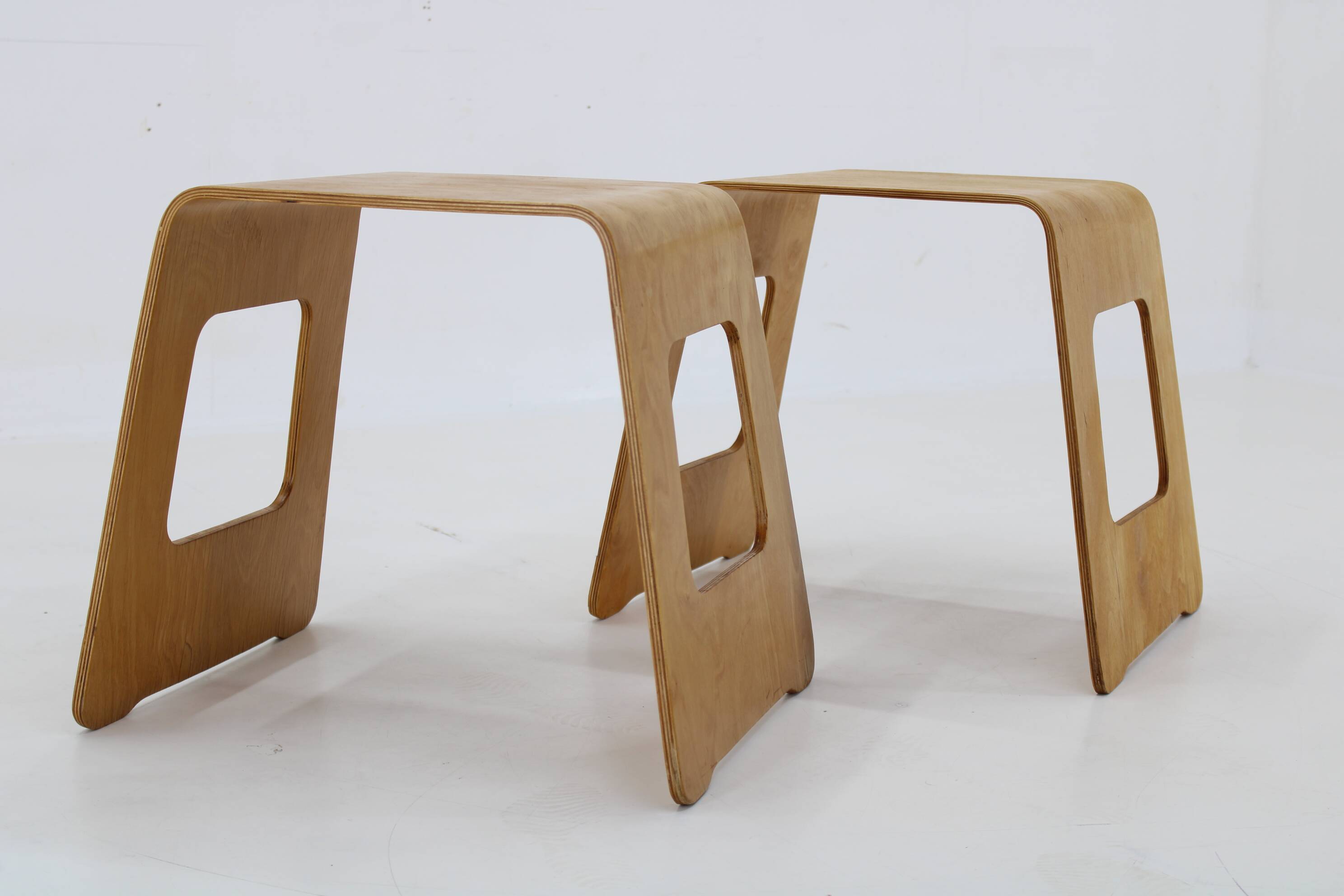 1990s Lisa Norinder Pair of Wooden Stools for Ikea, Sweden