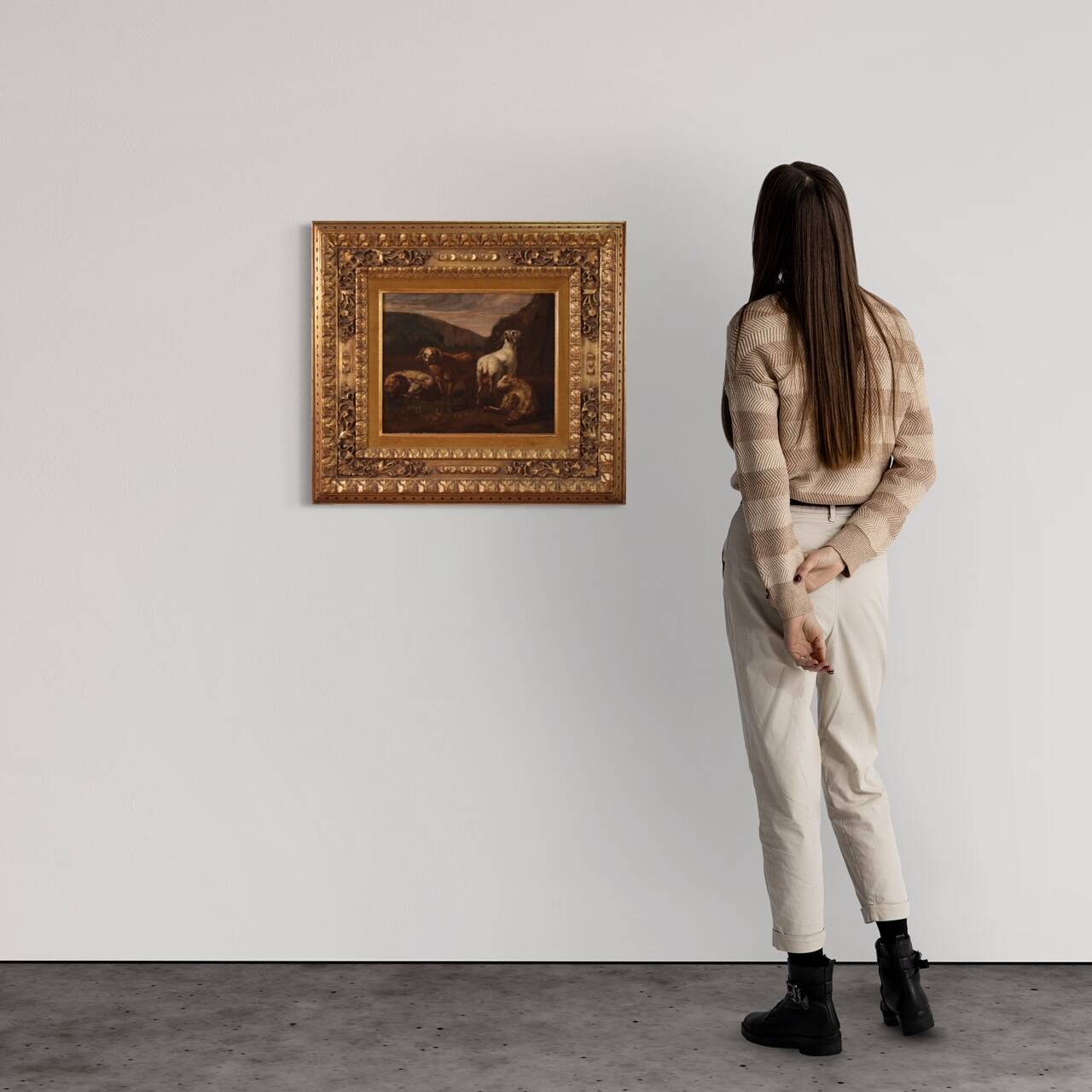 Pastoral landscape italian painting from the 18th century