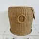 Corbeille de rangement en rotin tressé " hibou, chouette " 1970