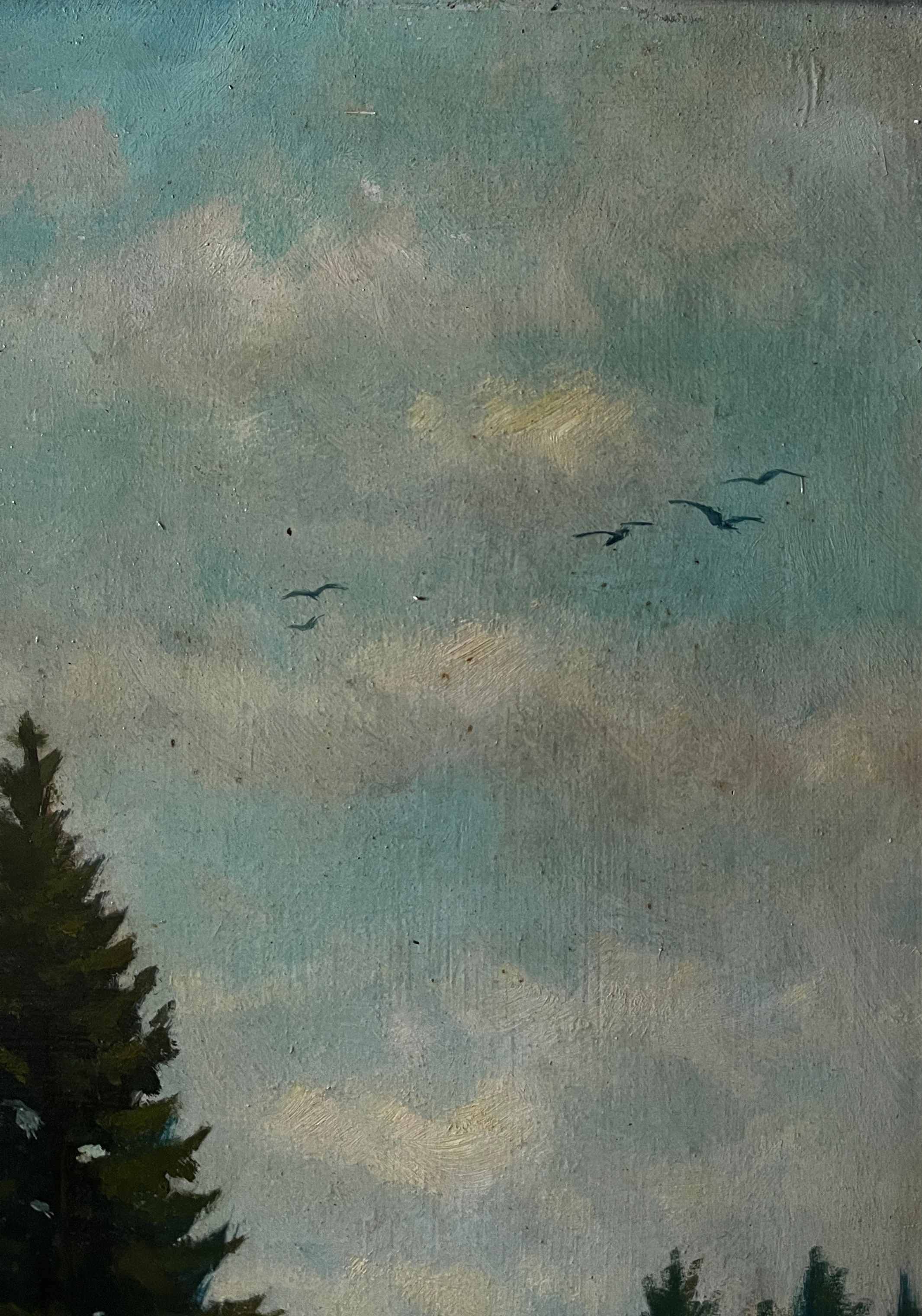 HST painting "Landscape of the Vosges" by Thiebaud Chapelle du Motiron Val-d'Ajol