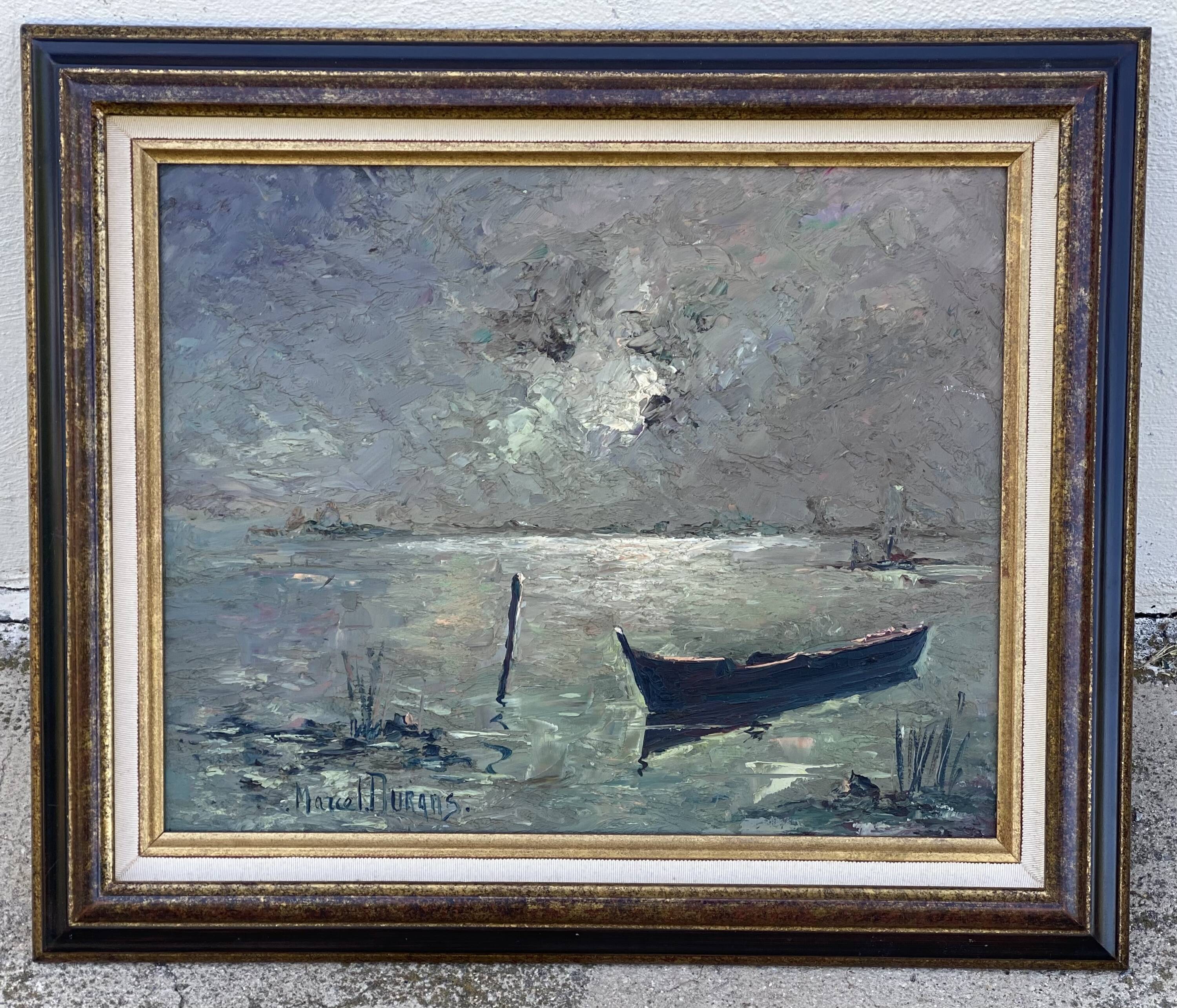 Painting by Marcel DURANS, light effect in Les Dombes (Ain)