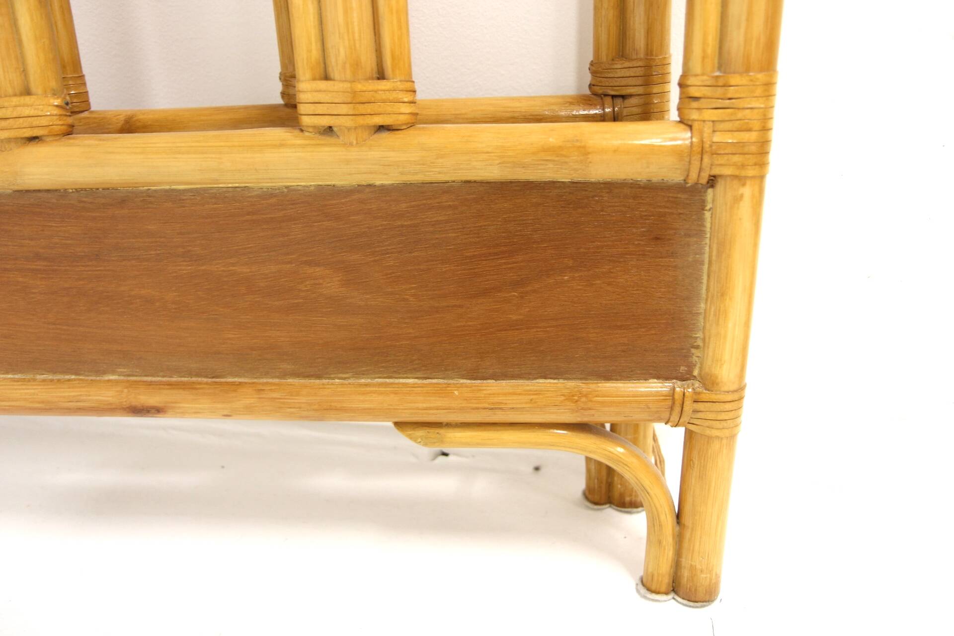 Teak and rattan headboard and footboard, 92 x 64cm, Sweden, 1960