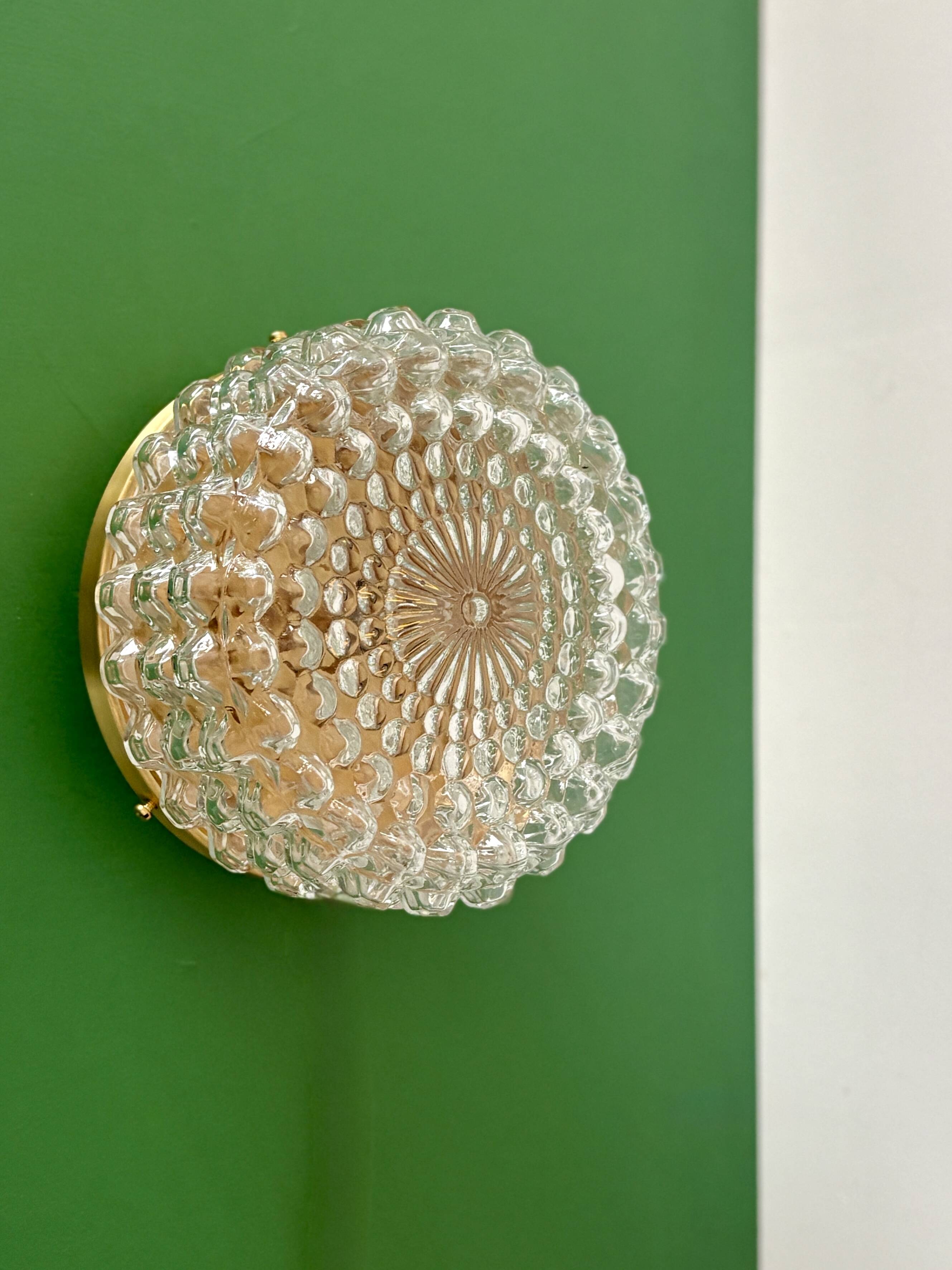 Vintage moulded glass wall or ceiling light globe