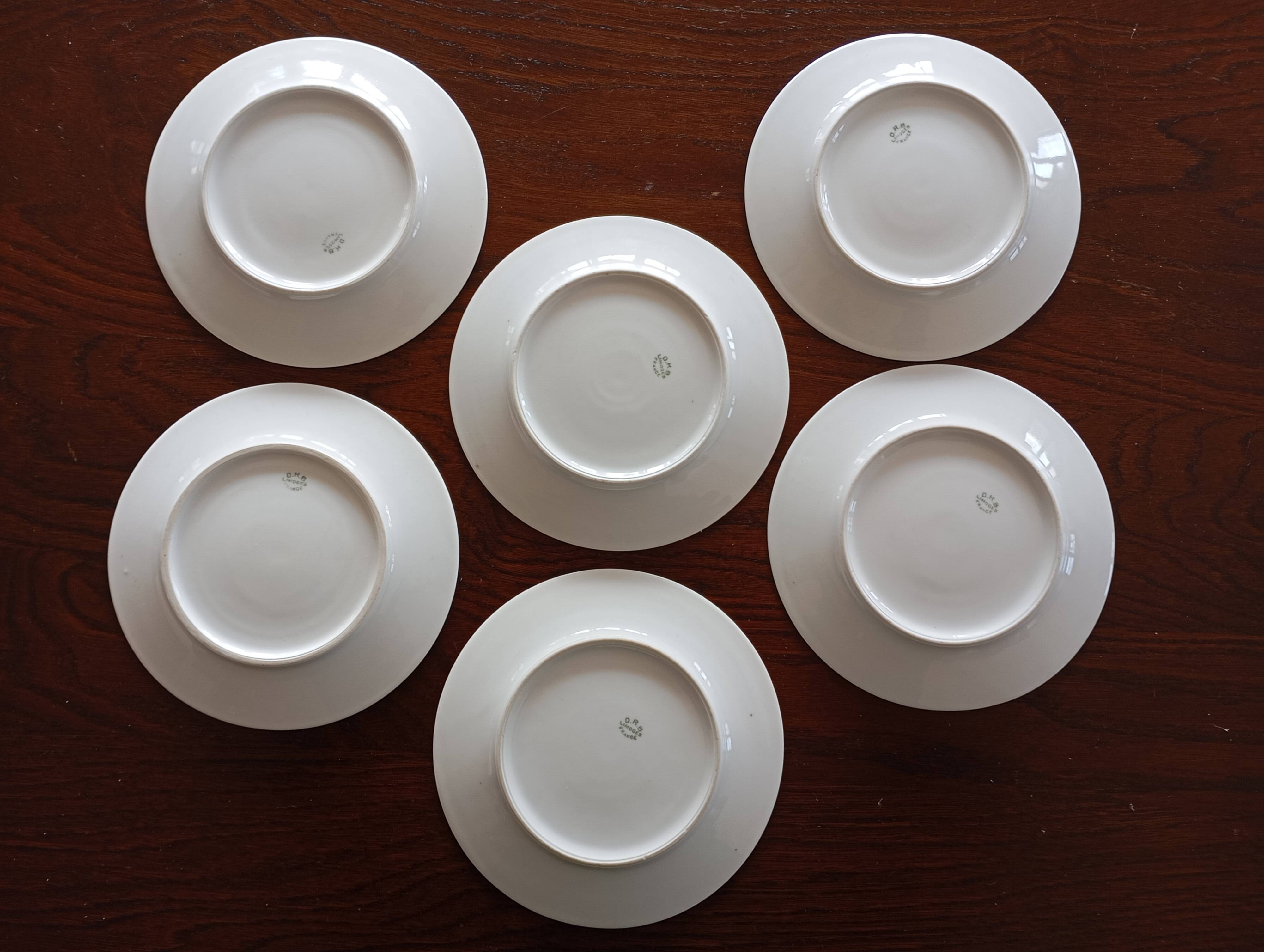 12 assiettes à dessert Descotte Reboisson & Barranger (D.R.B.) Limoges