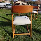 Set of 4 Baumann sled chairs with restored seats