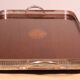 19th century silver-plated metal and mahogany tray