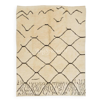 Tapis marocain "Liberté", 100 % laine naturelle non teinte, tapis Tulu moderne noué à la main