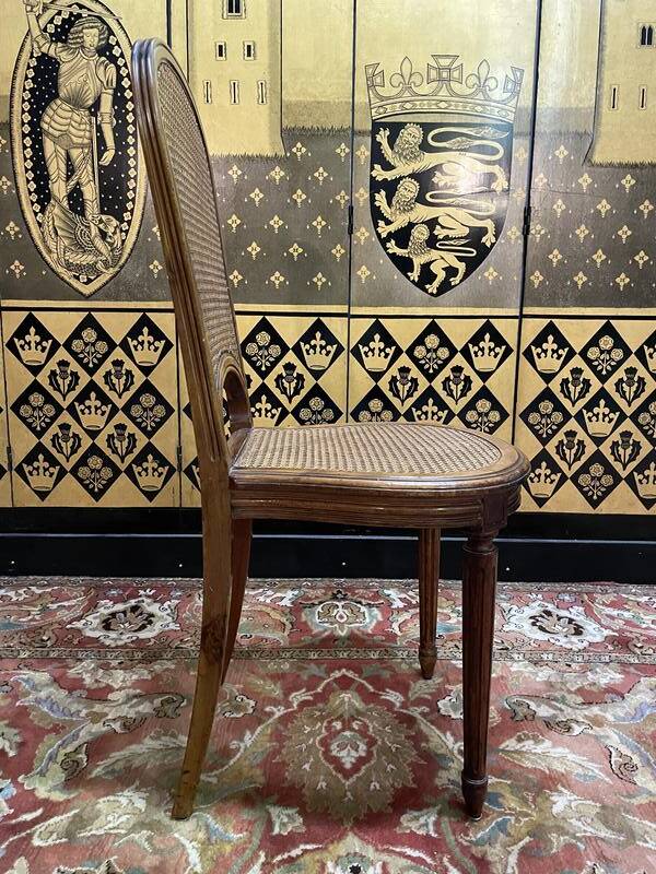 Set of 6 Louis XVI style chairs in cane - Caned