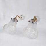 Antique swan neck and glass wall lights