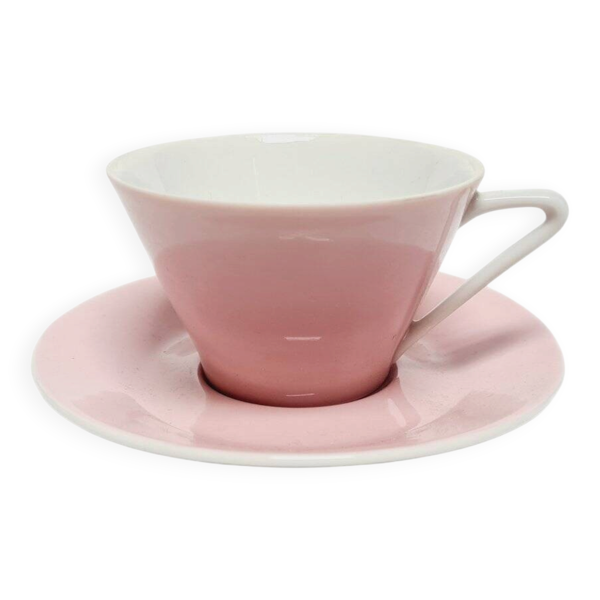 Postmodern porcelain cup and saucer, Austria, 1960s, set of 2