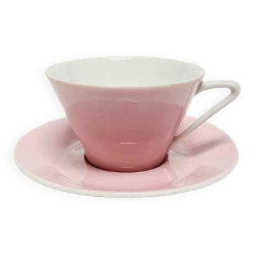 Postmodern porcelain cup and saucer, Austria, 1960s, set of 2