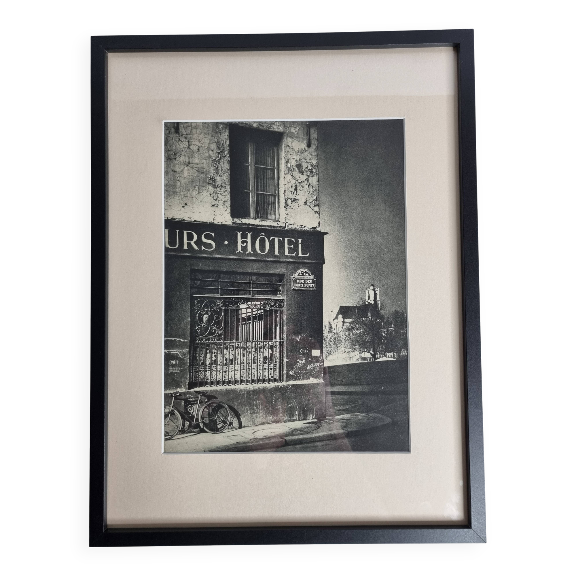 Rémy Duval – Rue des Deux Ponts, photoengraving from 1946 – Framed under glass 32 x 42 cm
