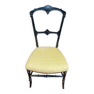 Chaise Napoléon III, assise tissée