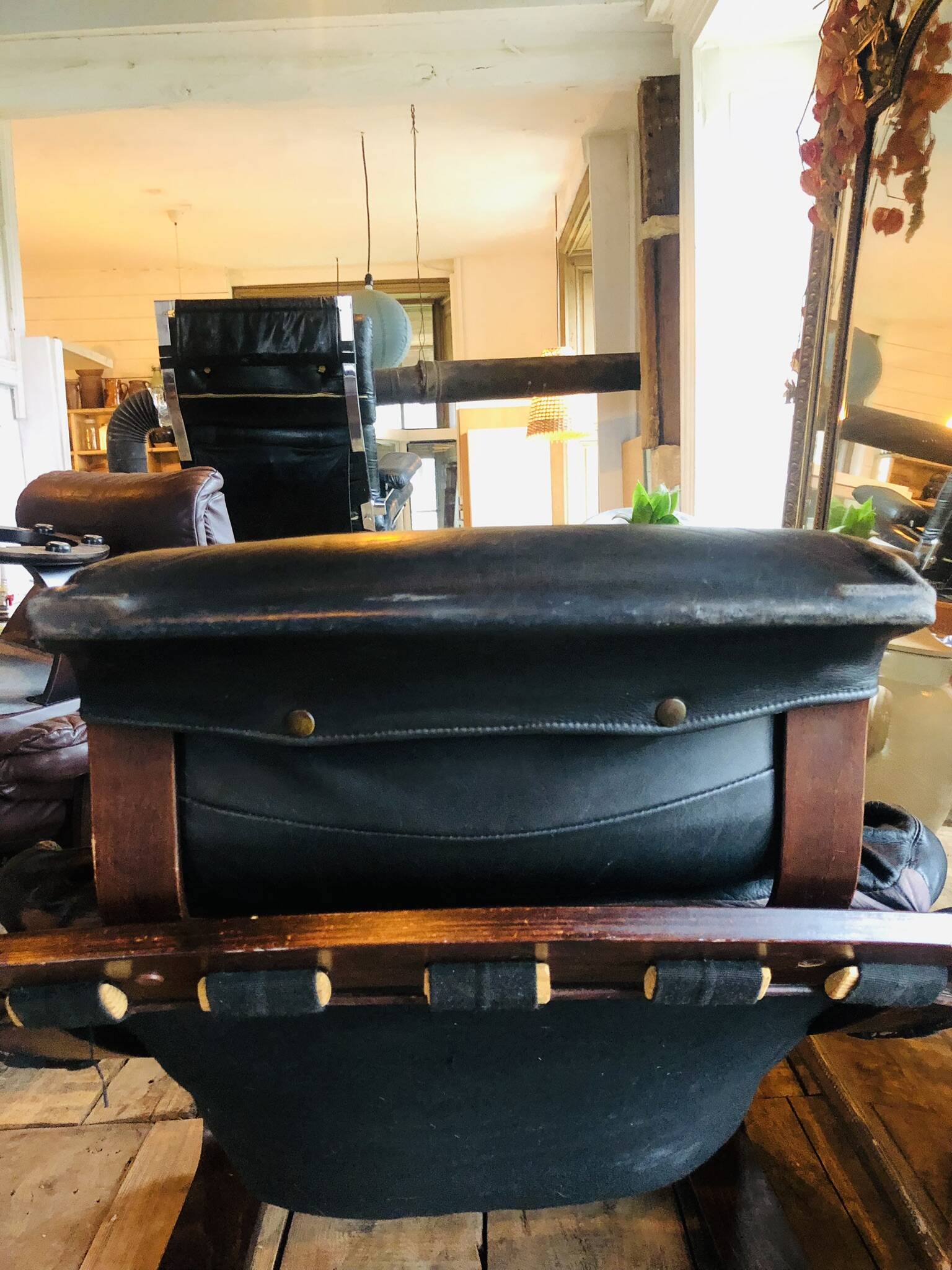 "Kroken" armchair in leather by Ake Fribytter for Nelo Möbel Sweden 1970