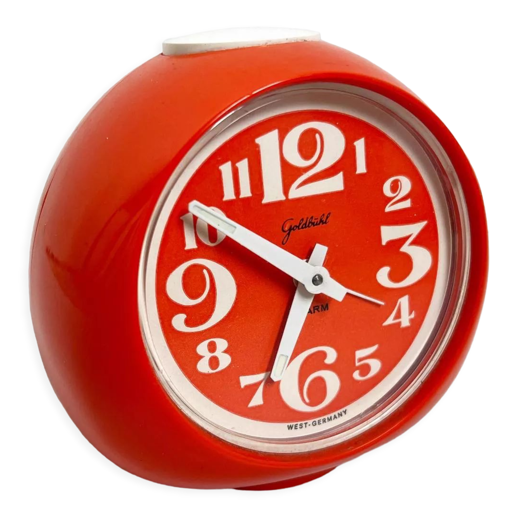 Vintage alarm clock Goldbühl orange