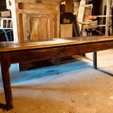 Large country table in cherry wood, late 1800s