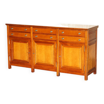 Large buffet Multiyork in solid cherry wood with six drawers.