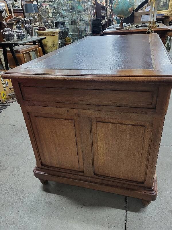 Art deco 4-door, 3-drawer, double-sided, 1930s flat desk
