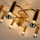 large 1970s sputnik brass CEILING LAMP 8-light ceiling fixture