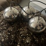 chrome eyeball space age pendant light, design 1970